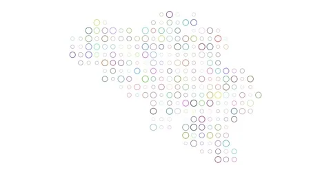 Belgium Map in Pixel Dot Style Stock Footage 311805689