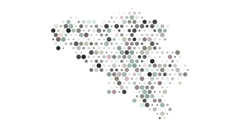 Belgium Map in Pixel Dot Style Stock Footage 311806072