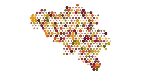 Belgium Map in Pixel Dot Style Stock Footage 311806097
