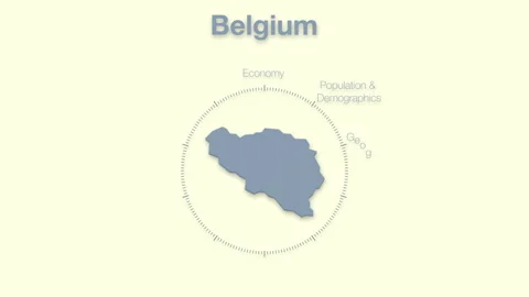 Belgium MAP revealingmotion graphics data elements Stock Footage 339875183