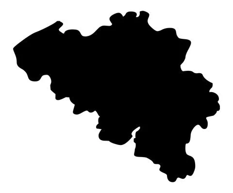 Belgium map silhouette vector isolated Stock Illustration