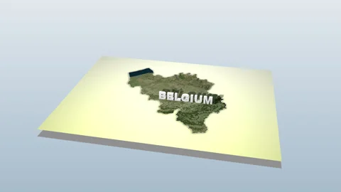 Belgium Map Unfolding Stock Footage 284500989