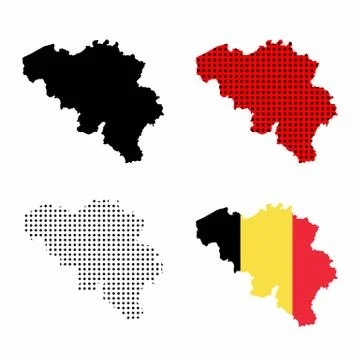Belgium map vector set Stock Illustration