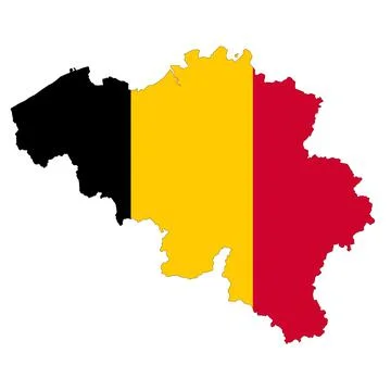 Belgium map on white background with clipping path Stock Illustration