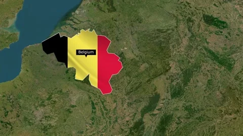 Belgium new map with flag Stock Footage 294084520