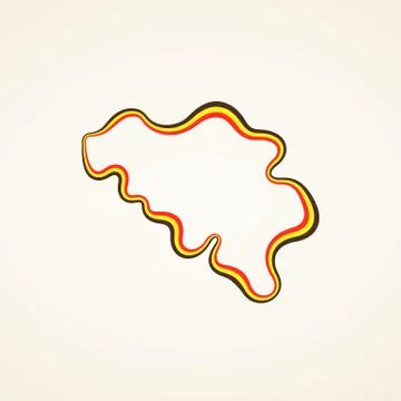 Belgium - Outline Map Stock Illustration
