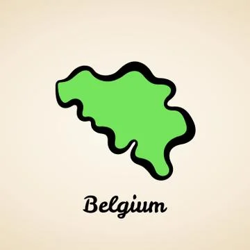 Belgium - Outline Map Stock Illustration