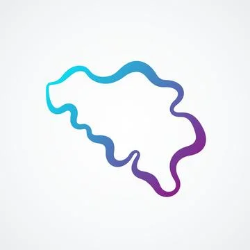 Belgium - Outline Map Stock Illustration