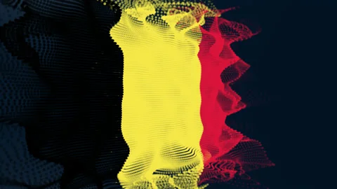 Belgium Particle Flag Video stock 176872902
