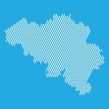 Belgium population. Statistic map made from stick figure people Stock Illustration
