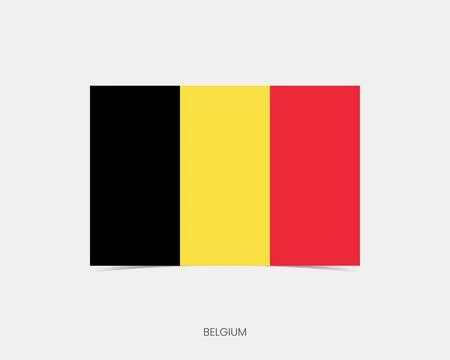 Belgium Rectangle flag icon with shadow. Stock Illustration