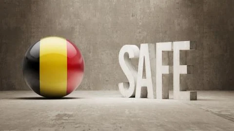 Belgium. Safe Concept. Stock Illustration