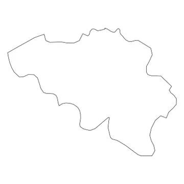 Belgium - solid black outline border map of country area. Simple flat vector Stock Illustration