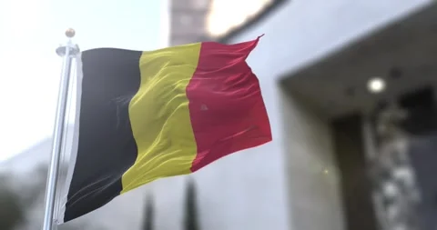 Belgium-square-flag-waving-seamless-loop-4k-60fps Stock Footage 331359591