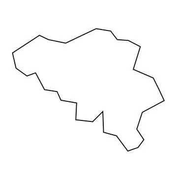 Belgium vector country map thin outline icon Stock Illustration
