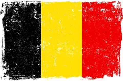 Belgium Vector Flag on White Stock Illustration