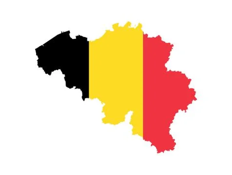 Belgium Vector Map With The Official Flag Stock Illustration