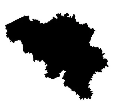 Belgium vector map silhouette isolated on white background イラスト素材