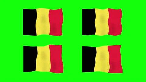 Belgium Waving Flag 2D Animation on Green Screen Background. Looping seamle.. Stock Footage 227317954