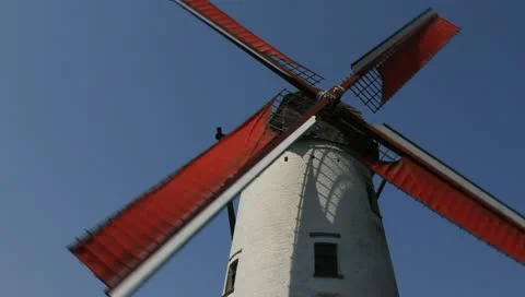 Belgium/Netherlands Windmill Stock Footage 10816821