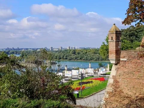 Belgrad,  view from the castle oder the Danube River Stock Photos