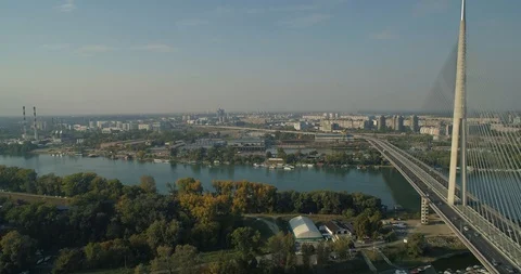 Belgrade Ada bridge Video stock 99562013