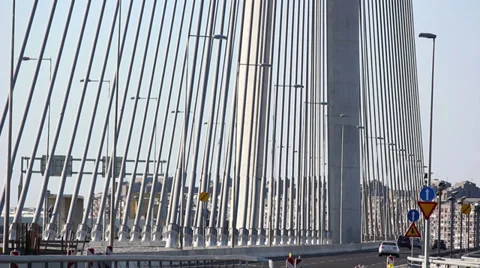 Belgrade, Ada Bridge, traffic Видео 32271942