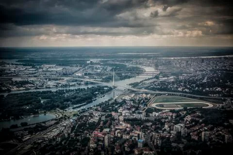 Belgrade from an Airplane Stock Photos