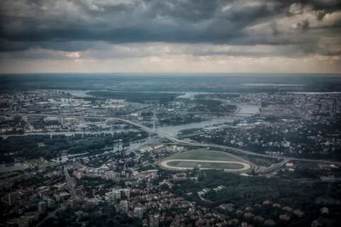Belgrade from an Airplane Stock Photos