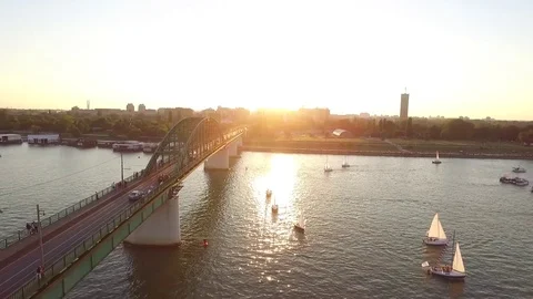 Belgrade and Danube Stock Footage 72713761