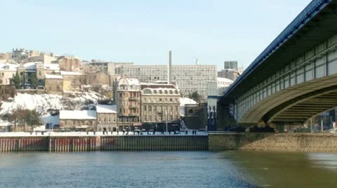 Belgrade, Branko Bridge, pan right Видео 14881968