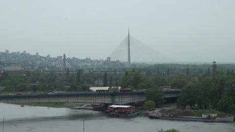 Belgrade bridges Stock Footage 88496644