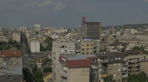 Belgrade building high panoramic view 4K Stock Footage 56107652