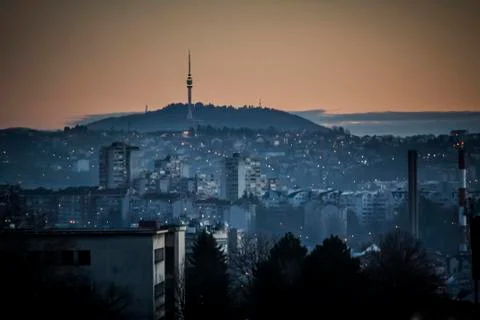 Belgrade in the Evening Stock Photos