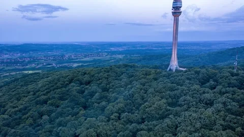 Belgrade Hyperlapse - Avala Tower take 5 Stock Footage 163237250