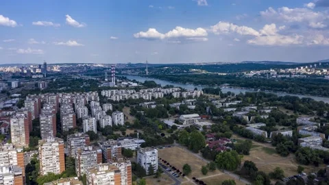 Belgrade Hyperlapse - Blok 70 take 3 Stock Footage 163237742