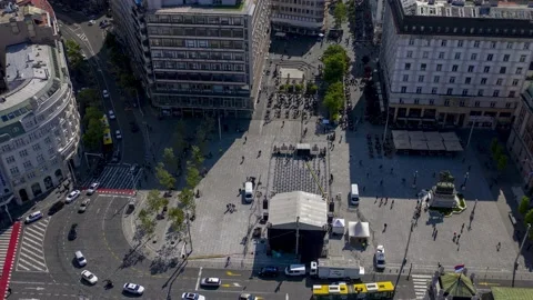 Belgrade hyperlapse - Republic Square take 3 Stock Footage 163240425