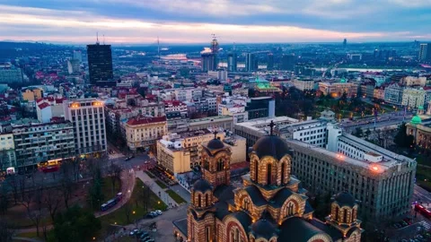 Belgrade hyperlapse - Saint Mark's Church take 1 Stock Footage 149889678