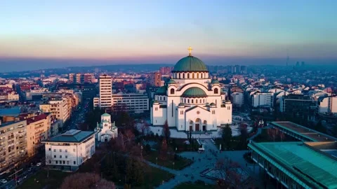 Belgrade Hyperlapse - Saint Sava Tample take 10 Stock Footage 149888676