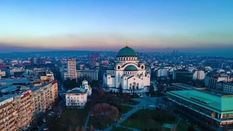 Belgrade hyperlapse - Saint Sava Temple take 9 Stock Footage 149888696