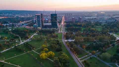 Belgrade hyperlapse - Ušće take 3 Stock Footage 149888912