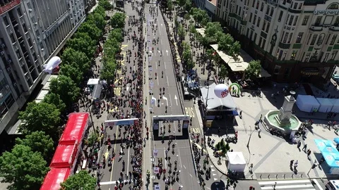 Belgrade marathon 2018 (finish) Stock Footage 89795548