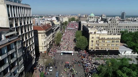 Belgrade marathon 2018 (start) Stock Footage 89513823