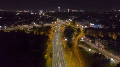 Belgrade night hyperlapse - Autokomanda take 1 Stock Footage 165524611
