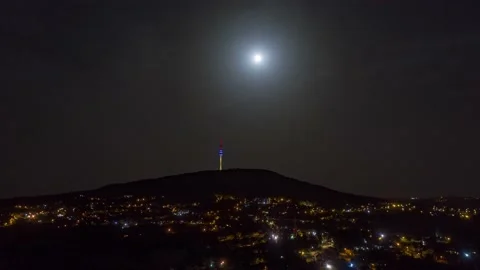Belgrade night hyperlapse - Avala Tower take 1 Stock Footage 165524515