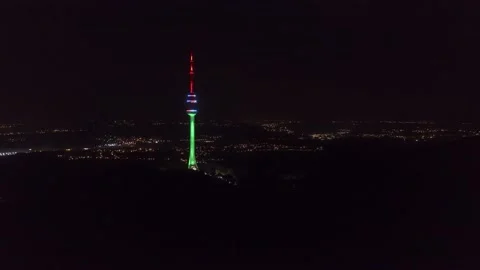 Belgrade night hyperlapse - Avala Tower take 2 Stock Footage 165524547