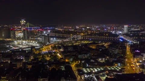 Belgrade night hyperlapse - Belgrade Waterfront take 5 Stock Footage 165607834