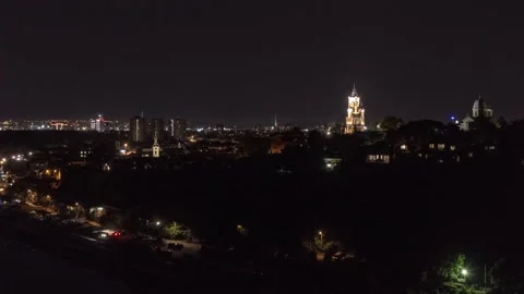 Belgrade night hyperlapse - Gardoš Tower take 1 Stock Footage 165608523