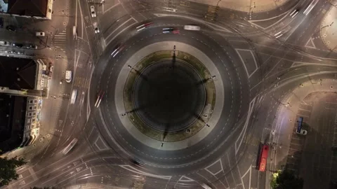 Belgrade night hyperlapse - Slavija Square take 1 Stock Footage 165610795