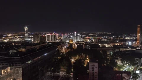 Belgrade night hyperlapse - Slavija Square take 4 Stock Footage 165610971
